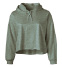 Soffe 5839C CURVES CROP HOODIE in Moss heather 91d front view