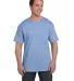 5190 Hanes® Beefy®-T with Pocket Light Blue front view
