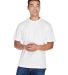 8400 UltraClub® Men's Cool & Dry Sport Mesh Perfo in White front view