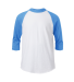 Soffe B209 Youth B/B Tee in White/col blue bfm front view