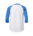 Soffe B209 Youth B/B Tee in White/col blue bfm back view