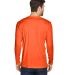 8422 UltraClub® Adult Cool & Dry Sport Long-Sleev in Bright orange back view
