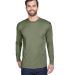 8422 UltraClub® Adult Cool & Dry Sport Long-Sleev in Military green front view