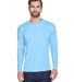 8422 UltraClub® Adult Cool & Dry Sport Long-Sleev in Columbia blue front view