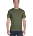 Hanes 5280 ComfortSoft Essential-T T-shirt in Fatigue green front view