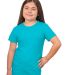 Bayside Apparel 37100 Girls' Princess T-Shirt in Heather blondie blue front view