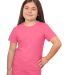 Bayside Apparel 37100 Girls' Princess T-Shirt in Heather neon pink front view