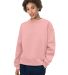 Bayside Apparel 7702 Women's USA-Made Fleece Crewn in Peach front view