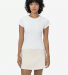 Los Angeles Apparel 43021GD GD Cap Sleeve Baby Tee in Off white front view