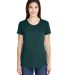 Gildan 6750L Ladies' Triblend T-shirt in Hth dark green front view