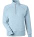 J America 8743 Women's Electric Fleece Quarter-Zip in Electric sky front view