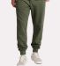 Jerzees IC50MPR Ultimate CVC Jogger in Military green heather front view