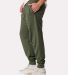 Jerzees IC50MPR Ultimate CVC Jogger in Military green heather side view