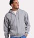 Jerzees Z12MR Rugged Full-Zip Hooded Sweatshirt in Athletic heather front view