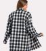 Boxercraft BM7601 Flannel Sherpa Workshirt in Black/ white buffalo plaid back view