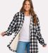 Boxercraft BM7601 Flannel Sherpa Workshirt in Black/ white buffalo plaid front view