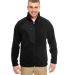 8495 UltraClub® Adult Full-Zip Polyester Micro-Fl in Black/ black front view