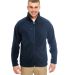 8495 UltraClub® Adult Full-Zip Polyester Micro-Fl in Navy/ navy front view