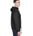 8915 UltraClub® Adult Nylon Fleece-Lined Hooded J in Black side view