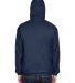 8915 UltraClub® Adult Nylon Fleece-Lined Hooded J in Navy back view