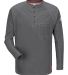 Bulwark QT20 Long Sleeve Henley in Charcoal front view