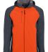 Holloway 229157 Raider Hooded Soft Shell Jacket in Carbon print/ orange