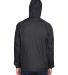 8925 UltraClub® Adult 1/4-Zip Hooded Nylon Pullov in Black back view
