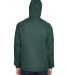 8925 UltraClub® Adult 1/4-Zip Hooded Nylon Pullov in Forest green back view