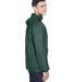 8925 UltraClub® Adult 1/4-Zip Hooded Nylon Pullov in Forest green side view