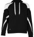 Holloway 229546 Athletic Fleece Prospect Hooded Sw in Black/ white front view