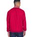 8926 UltraClub® Adult Long-Sleeve Microfiber Cros in Red/ white back view