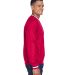 8926 UltraClub® Adult Long-Sleeve Microfiber Cros in Red/ white side view