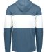 Holloway 229563 All-American Fleece Colorblocked H in Storm heather/ white back view