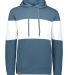 Holloway 229563 All-American Fleece Colorblocked H in Storm heather/ white front view