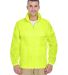 8929 UltraClub® Adult Hooded Nylon Zip-Front Pack in Bright yellow front view