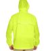 8929 UltraClub® Adult Hooded Nylon Zip-Front Pack in Bright yellow back view