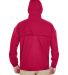 8929 UltraClub® Adult Hooded Nylon Zip-Front Pack in Red back view