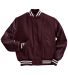 Holloway 224183 Varsity Wool Jacket in Maroon/ maroon/ white front view
