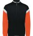 Holloway 229679 Youth Limitless Full-Zip Jacket in Black/ white/ orange front view