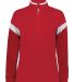 Holloway 229779 Women's Limitless Full-Zip Jacket in Scarlet/ white/ scarlet front view