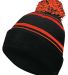 Holloway 223860 8 1/2" Homecoming Beanie in Black/ orange front view
