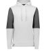 Holloway 222581 All-American Team Fleece Colorbloc in White/ carbon heather front view