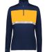 Holloway 222791 Women's Prism Bold Quarter-Zip Pul in Navy/ gold front view
