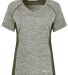 Holloway 222771 Women's Electrify CoolCore® V-Nec in Dark green heather front view