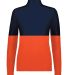 Holloway 223700 Women's Momentum Team Quarter-Zip  in Orange/ navy front view