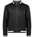 Holloway 223647 Youth V-Street Full-Zip Jacket in Black/ white front view