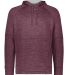 Holloway 223580 All-Pro Performance Fleece Hooded  in Maroon heather/ silver front view