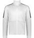 Holloway 223630 Youth Crosstown Full-Zip Jacket in White/ black front view