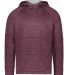 Holloway 223680 Youth All-Pro Performance Fleece H in Maroon heather/ silver front view