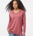 MV Sport W19439 Women's Heathered Jersey Hooded Tu in Dusty rose front view